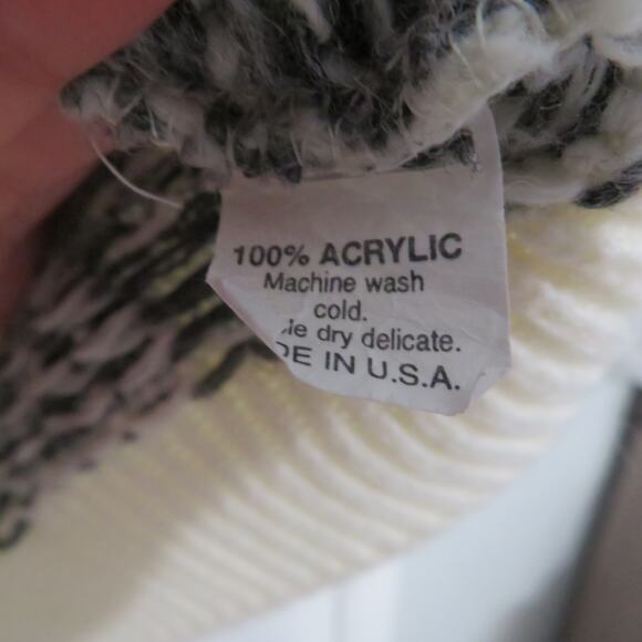 Alfred Dunner Womens Sz L Cream Green Tan Diamond Knit Sweater Made in the USA - Picture 7 of 7